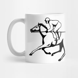 Horse Racing Black and White Retro Mug